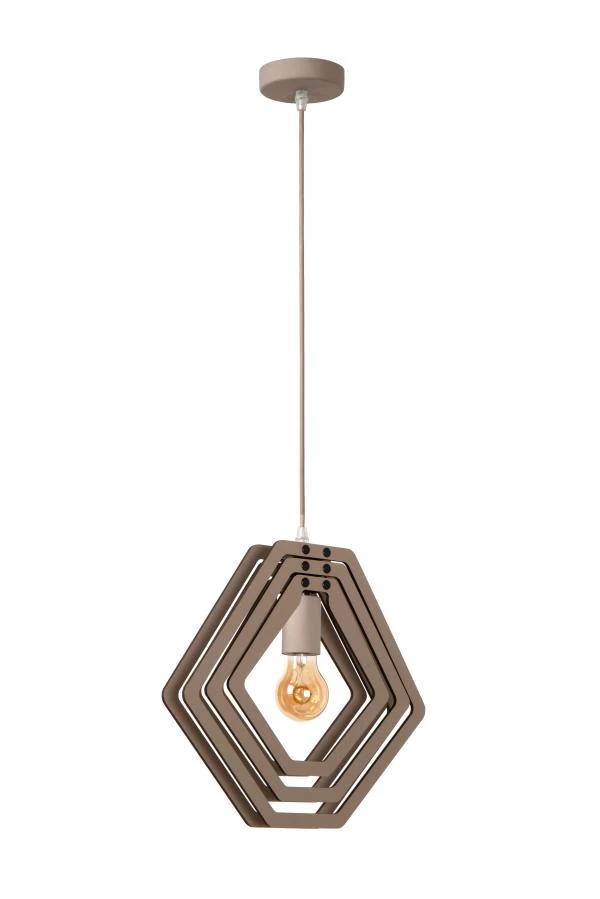 Lucide MAURO - Suspension Chambres d'enfant - 1xE27 - Taupe - éteint